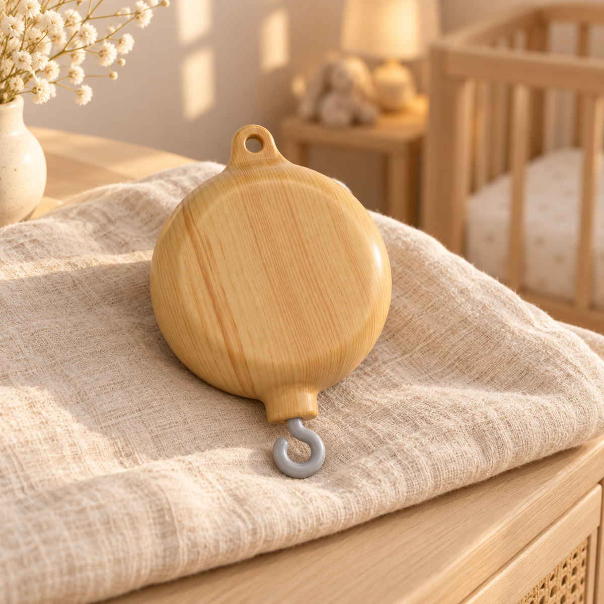 Wood Grain Bed Bell Music Box