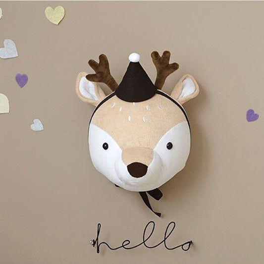Tête d’animal murale en peluche, faon