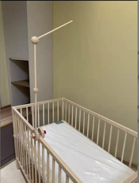 Support de mobile bébé en hêtre, socle rond