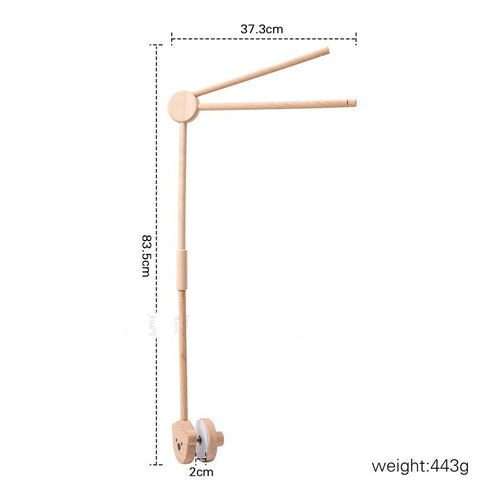 Support de mobile bébé en bois, ourson