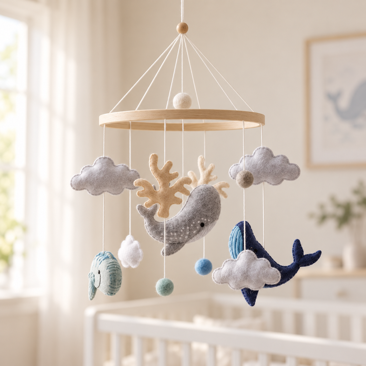 Mobile baleine bleue