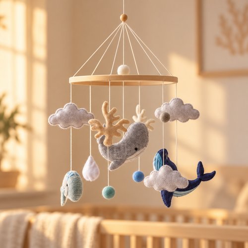 Mobile baleine bleue