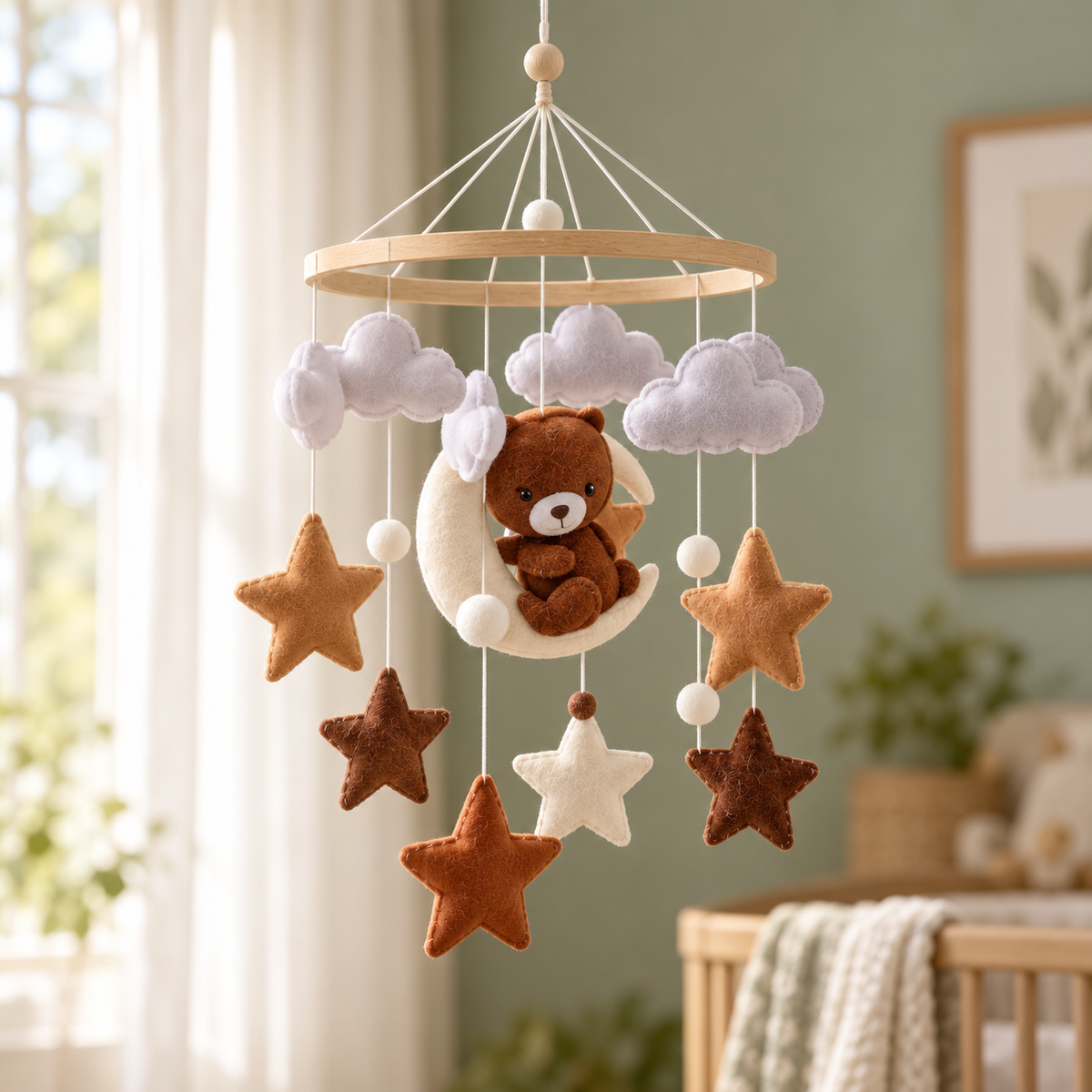 Mobile ourson et lune