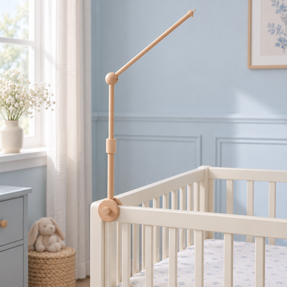 Nieuwe ronde klemhouder voor mobiel aan babybedje