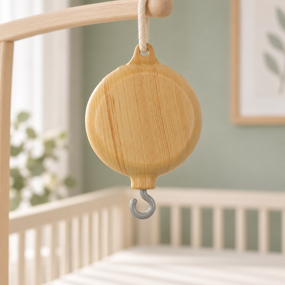 Wood Grain Bed Bell Music Box