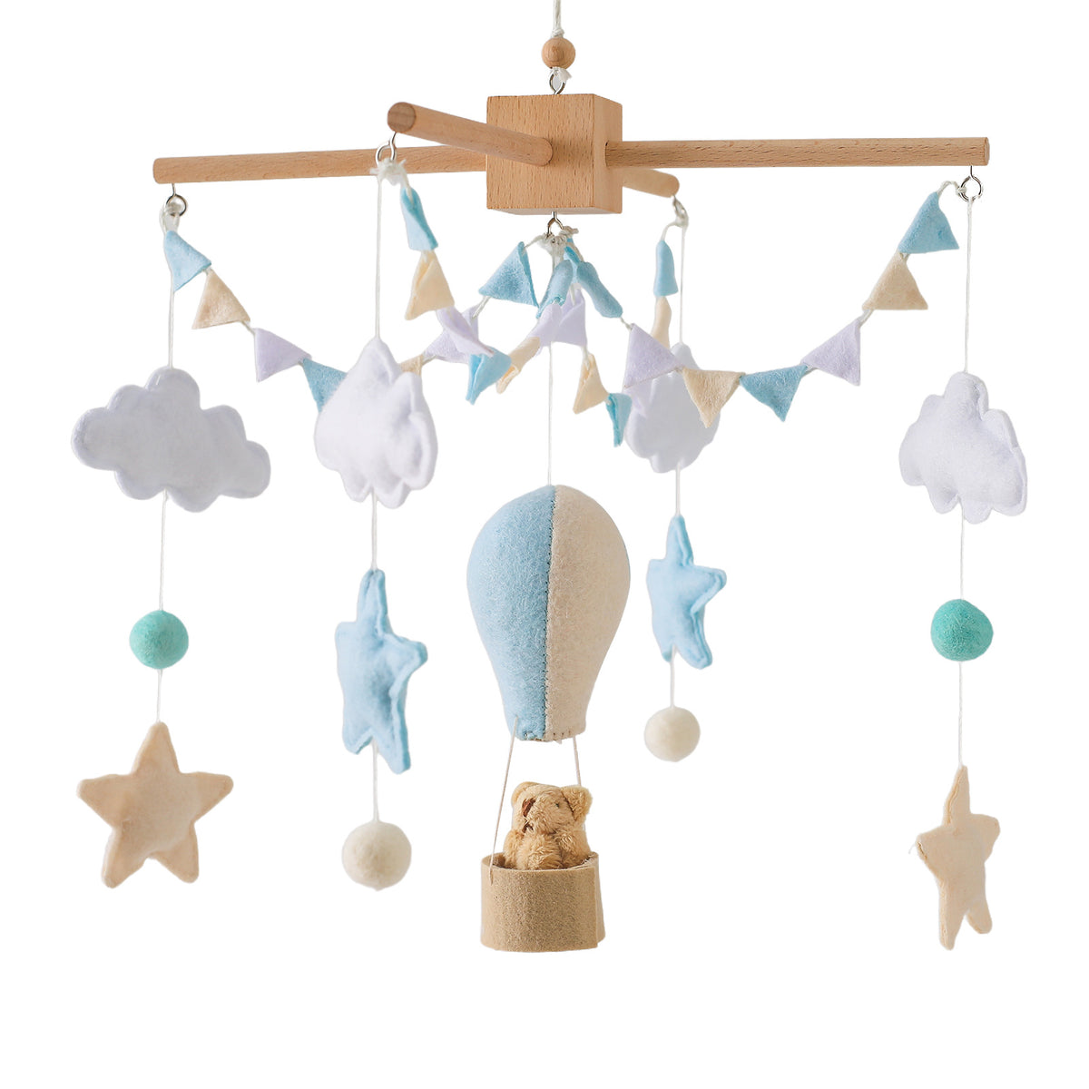 Mobile bébé montgolfière et fanions