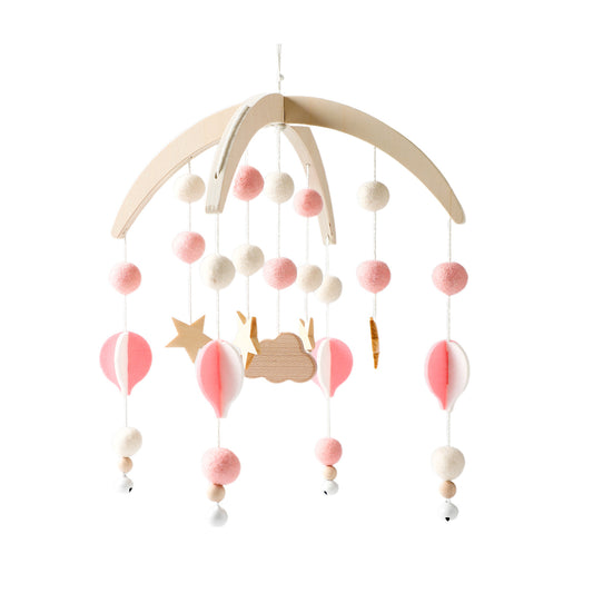Mobile bébé montgolfières roses