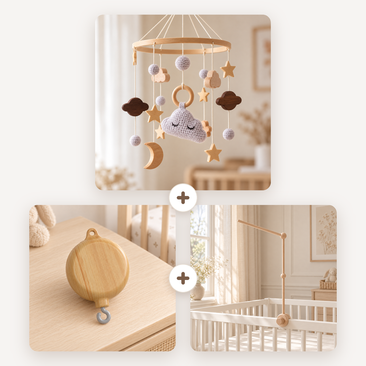 Pack Doux Cocon : mobile, boîte à musique et support
