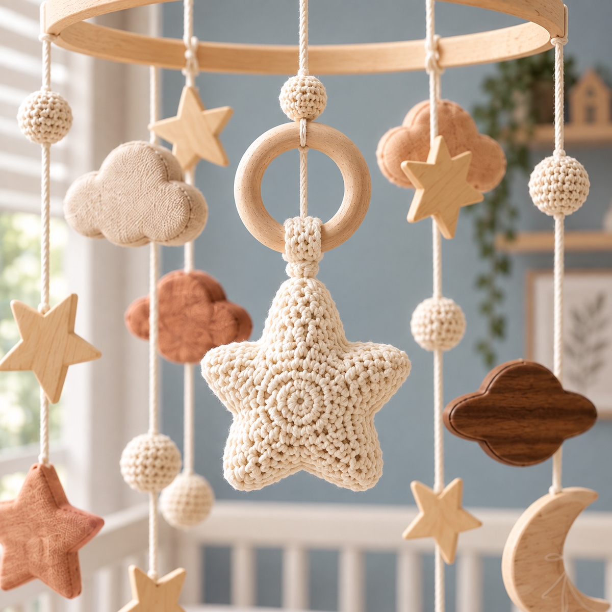 Beige hemelse mobiel