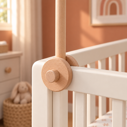 Nieuwe ronde klemhouder voor mobiel aan babybedje