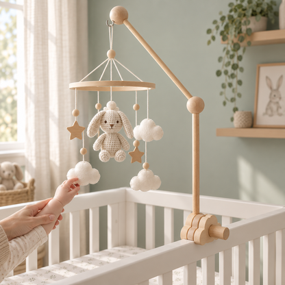 Wolkvormige mobielhouder voor babybedje